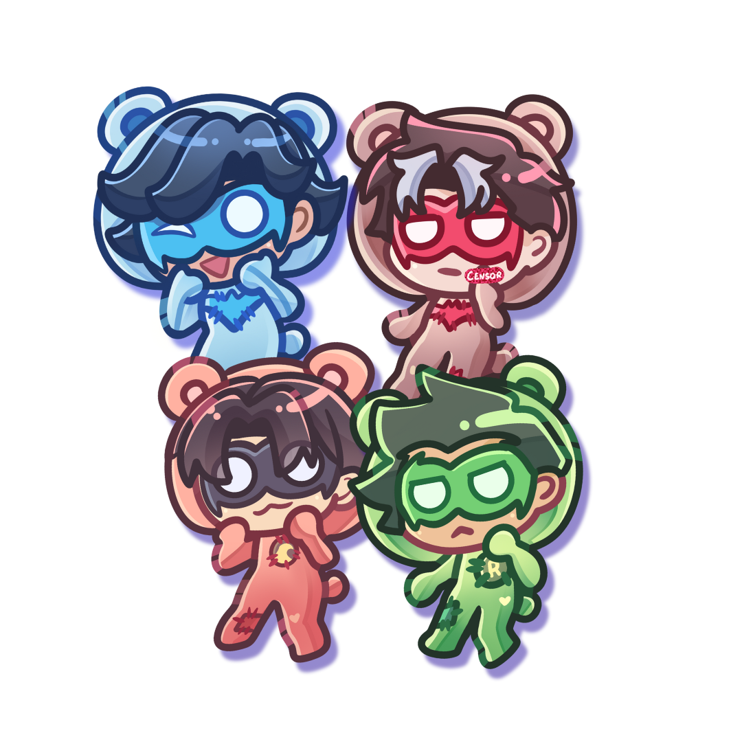 Illustration of the little guys of DC's Batfamily